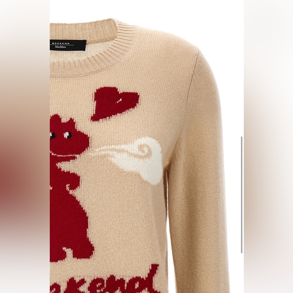 SOLD OUT! NWT WEEKEND MAX MARA ‘ADELCHI’EAR OF DRAGON CASHMERE CREW-NECK SWEATER - Picture 7 of 10